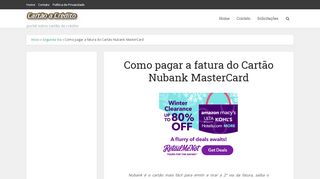 
                            12. Como pagar a fatura do Cartão Nubank MasterCard - Cartão a Crédito