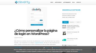 
                            12. Como personalizar la página de login en Wordpress | Cleventy