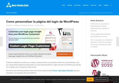 
                            11. Como personalizar la página del login de WordPress - Host-Fusion.Com