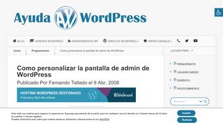 
                            9. Como personalizar la pantalla de admin de Wordpress • Ayuda ...