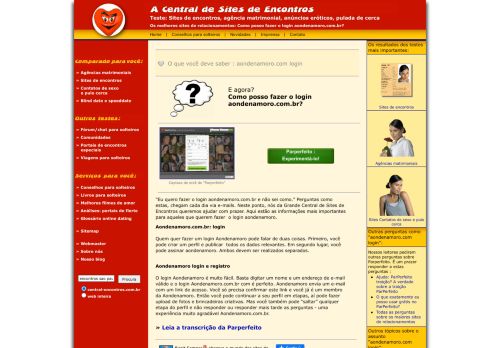 
                            10. Como posso fazer o login aondenamoro.com.br? - Sites de encontros