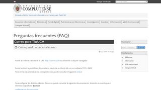 
                            7. Cómo puedo acceder al correo - UCM-Universidad Complutense de ...