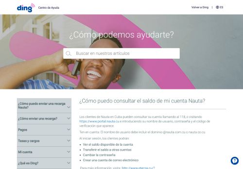 
                            9. ¿Cómo puedo consultar el saldo de mi cuenta Nauta? – Ding Centro ...