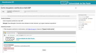 
                            8. Como recuperar a senha do e-mail USP - FAQ - Service Desk