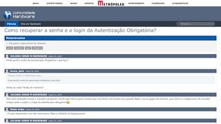 
                            8. Como recuperar a senha e o login da Autenticação Obrigatória?