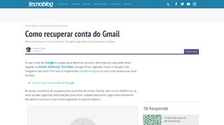 
                            10. Como recuperar conta do Gmail - Tecnoblog