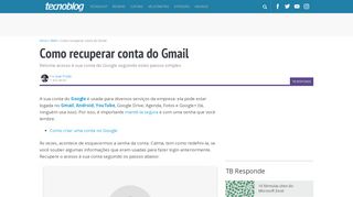 
                            8. Como recuperar conta do Gmail - Tecnoblog