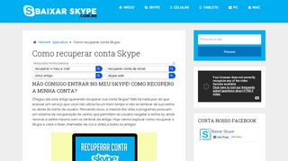 
                            10. Como recuperar conta Skype - Baixar Skype Grátis!