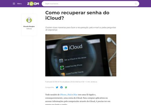 
                            7. Como recuperar senha do iCloud? - Zoom