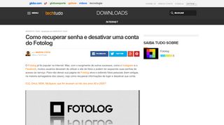 
                            7. Como recuperar senha e desativar uma conta do Fotolog | Dicas e ...