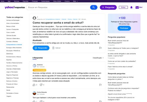 
                            8. Como recuperar senha e email do orkut? | Yahoo Respostas