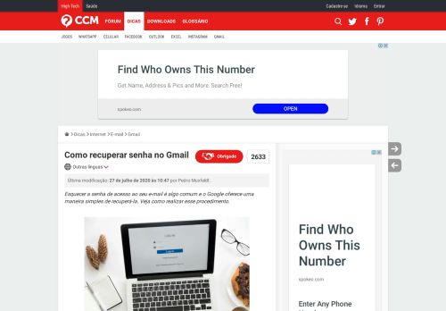 
                            9. Como recuperar senha no Gmail - CCM