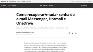 
                            2. Como recuperar/mudar senha do e-mail Messenger, Hotmail e ...