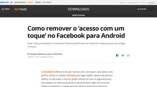 
                            2. Como remover o 'acesso com um toque' no Facebook para Android ...