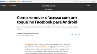 
                            9. Como remover o 'acesso com um toque' no Facebook para Android ...