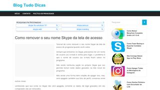 
                            7. Como Remover o seu Nome Skype da Tela de Acesso – Blog Tudo ...