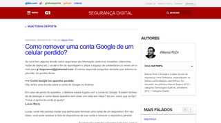 
                            13. Como remover uma conta Google de um celular perdido? | G1 ...