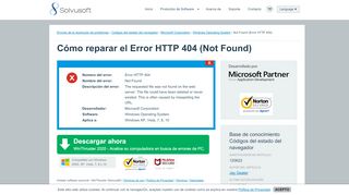
                            5. Cómo reparar el Error HTTP 404 (Not Found) - Solvusoft
