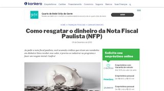 
                            12. Como resgatar o dinheiro da Nota Fiscal Paulista (NFP) - Konkero