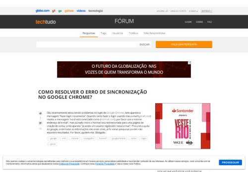 
                            10. Como resolver o erro de sincronização no Google Chrome? - Techtudo ...