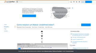 
                            3. Como resolver um Notice: Undefined index? - Stack Overflow em ...