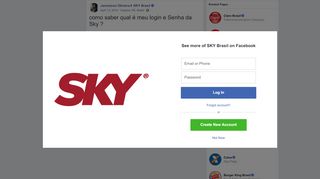 
                            1. como saber qual é meu login e Senha da Sky ... - Facebook