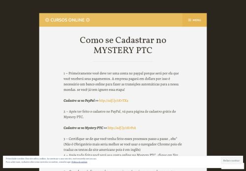 
                            3. Como se Cadastrar no MYSTERY PTC – Cursos Online