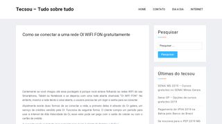 
                            11. Como se conectar a uma rede OI WIFI FON gratuitamente - Tecsou