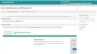 
                            11. Como solicitar acesso a USPnet sem fio - FAQ - Service Desk