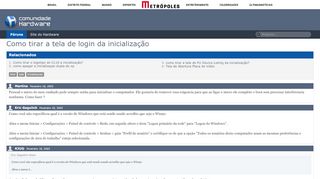 
                            9. Como tirar a tela de login da inicialização - Hardware.com.br