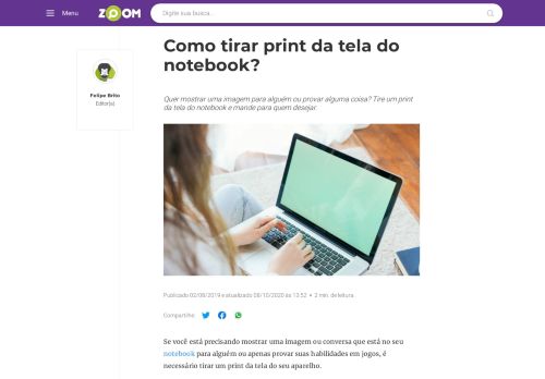 
                            2. Como tirar print da tela do notebook? - Zoom