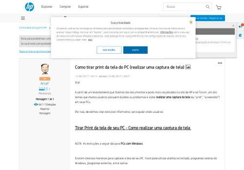 
                            10. Como tirar print da tela do PC (realizar uma captu... - Comunidade de ...