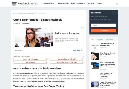 
                            1. Como Tirar Print da Tela no Notebook • Notebook Online