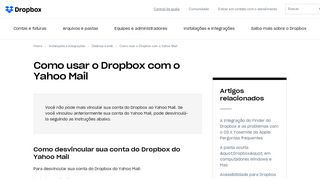 
                            9. Como usar o Dropbox com o Yahoo Mail – Ajuda do Dropbox