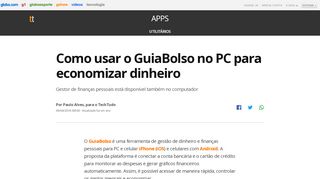 
                            6. Como usar o GuiaBolso no PC para economizar dinheiro | Utilitários ...