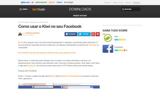 
                            1. Como usar o Kiwi no seu Facebook | Notícias | TechTudo