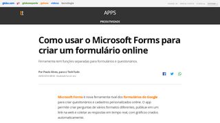 
                            5. Como usar o Microsoft Forms para criar um formulário online - TechTudo