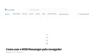 
                            8. Como usar o MSN Messenger pelo navegador - TecMundo