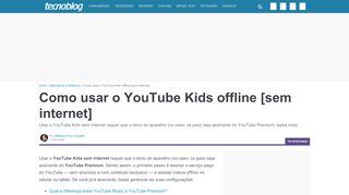 
                            11. Como usar o YouTube Kids offline (sem internet) – Tecnoblog
