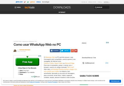
                            9. Como usar WhatsApp Web no PC | Dicas e Tutoriais | TechTudo