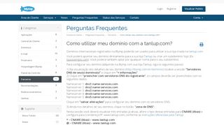 
                            10. Como utilizar meu domínio com a tanlup.com? - Perguntas ... - Blymp