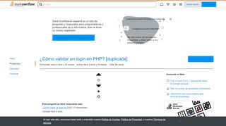 
                            1. ¿Cómo validar un login en PHP? - Stack Overflow en español