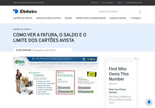 
                            5. Como Ver a Fatura, o Saldo e o Limite dos Cartões AVISTA | Conta ...