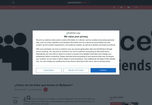 
                            8. ¿Cómo ver las fotos que tenías en MySpace? - Paréntesis