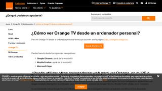 
                            3. ¿Cómo ver Orange TV desde un ordenador personal? - Ayuda Orange