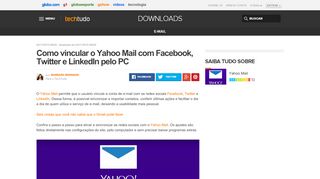 
                            5. Como vincular o Yahoo Mail com Facebook, Twitter e LinkedIn pelo PC