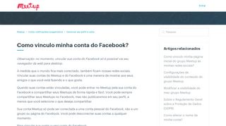 
                            3. Como vinculo minha conta do Facebook? – Meetup