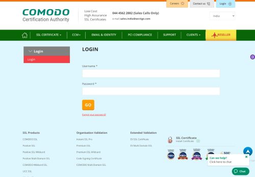 
                            7. Comodo India Member Login | Login to Access and Manage Products