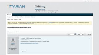 
                            12. Comodo ONE Enterprise Forum gone - ITarian Forum | Sign up or ...