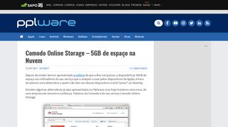 
                            12. Comodo Online Storage - 5GB de espaço na Nuvem - Pplware